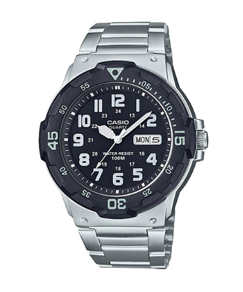 CASIO นาฬิกาคาสิโอ นาฬิกาข้อมือ นาฬิกากันน้ำ นาฬิกาของแท้ ประกันศูนย์ CMG 1 ปี รุ่น MRW-200HD-1B นาฬิกาสีเงิน