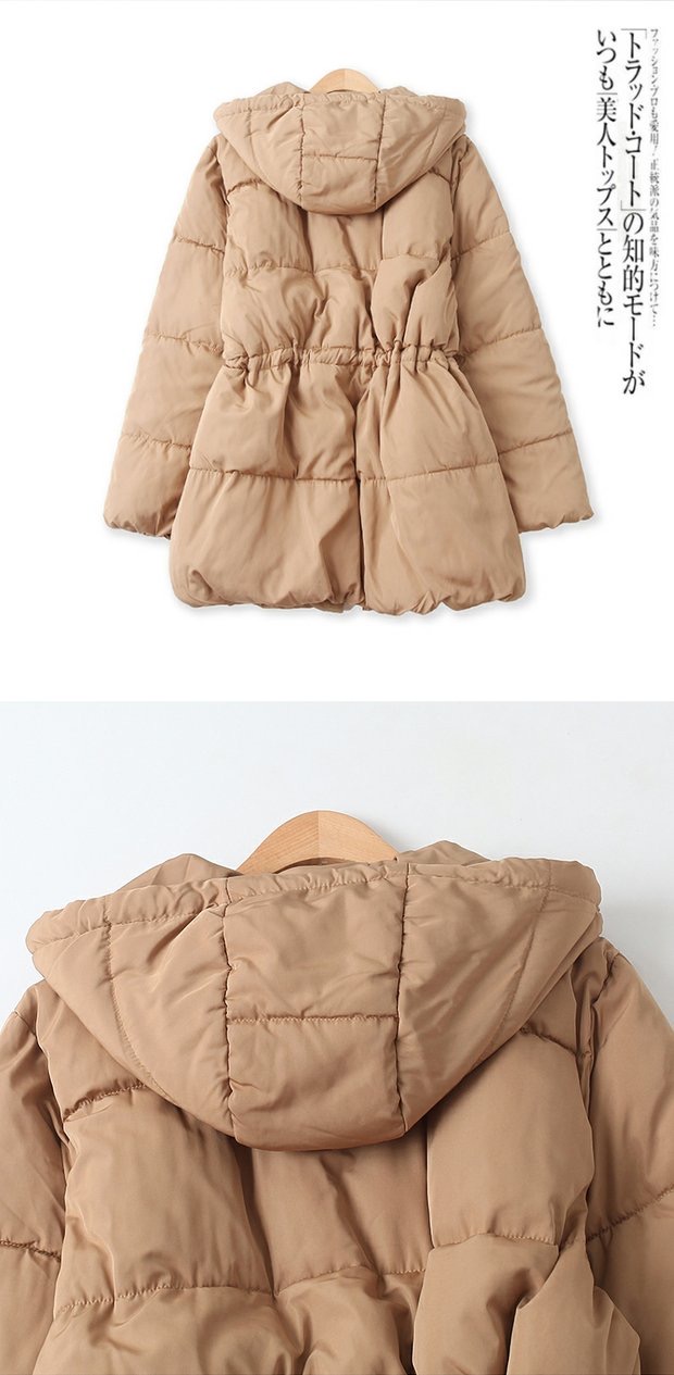 เสื้อกันหนาว เสื้อฮู้ดเฟอร์ บุนวมอุ่น สีนู้ดส้ม แบรนด์ Cranberry jeans (padded puffer coat สำเนา