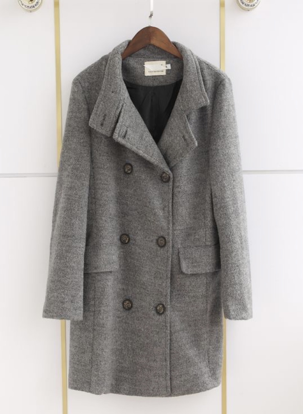 i.5S เสื้อโค้ท peacoat เสื้อโค้ทเฟอร์ โค้ทสักหลาดสีชมพูสด แบรนด์ i.5S สำเนา สำเนา สำเนา