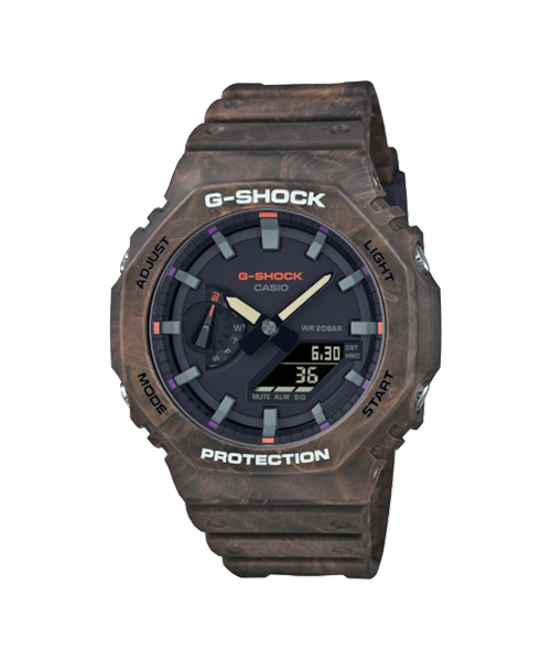 CASIO G-SHOCK นาฬิกาข้อมือ นาฬิกากันน้ำ นาฬิกาของแท้ ประกันศูนย์ CMG 1 ปี รุ่น GA-2100FR-5A นาฬิกาสีน้ำตาล