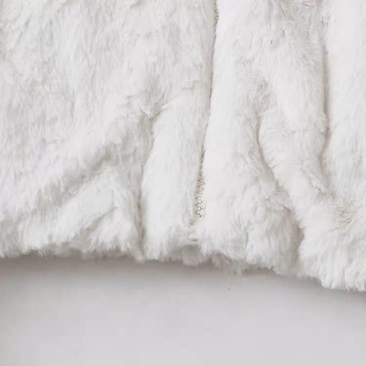 915 เสื้อเฟอร์กันหนาว หมวกฮู้ด เสื้อขน Fluffy coat แบรนด์ SUREVE (JAPAN) เทา