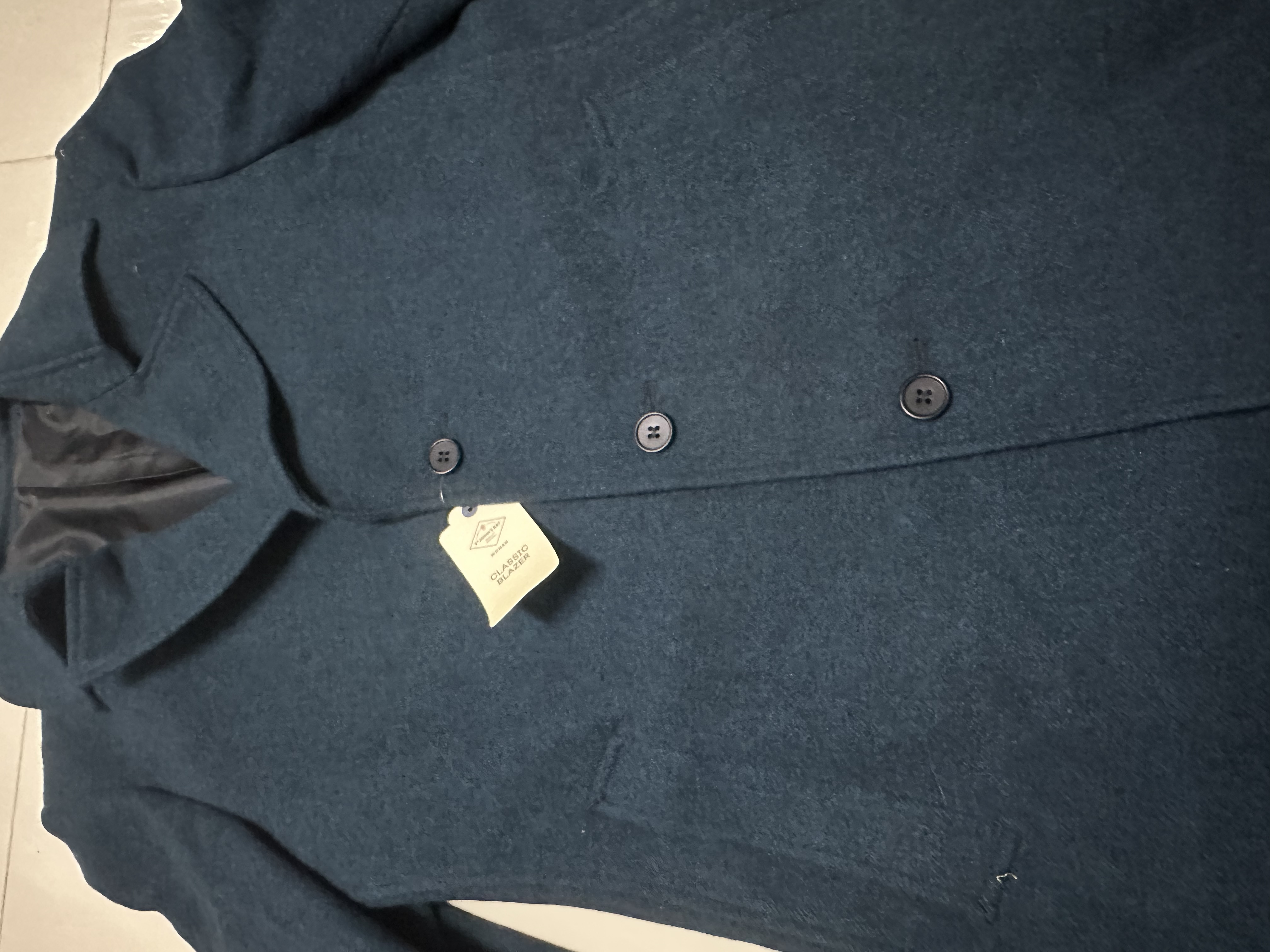 เสื้อโค้ทวูล Trench coat เสื้อโค้ท โค้ทสีน้ำเงินคราม แบรนด์ Primark สำเนา
