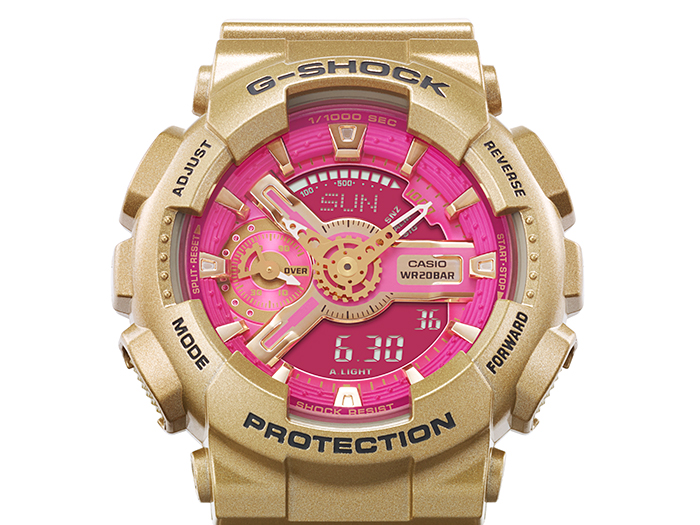 CASIO G-SHOCK นาฬิกาข้อมือ นาฬิกากันน้ำ นาฬิกาของแท้ ประกันศูนย์ CMG 1 ปี รุ่น GMA-S110GD-4A1 นาฬิกาสีทอง