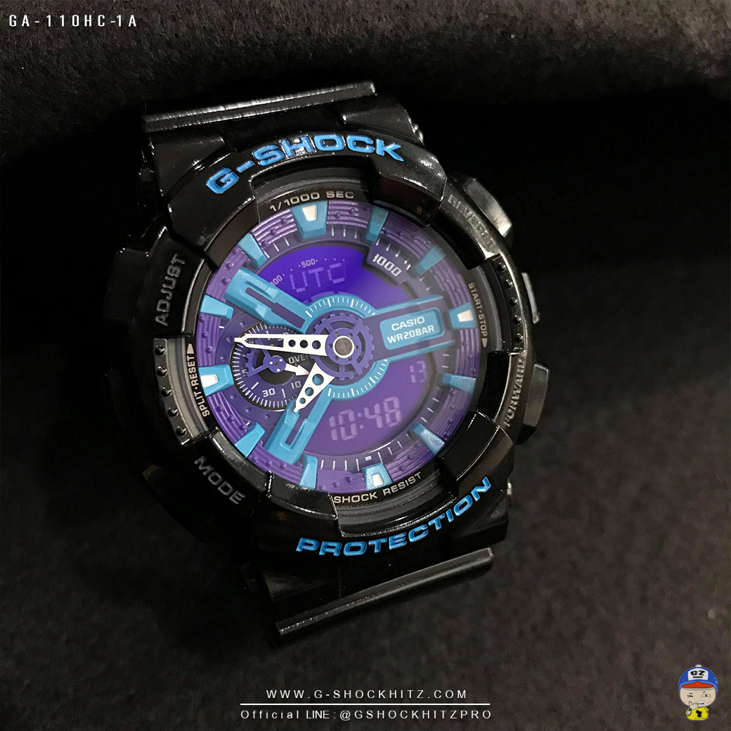 CASIO G-SHOCK นาฬิกาข้อมือ นาฬิกากันน้ำ นาฬิกาของแท้ ประกันศูนย์ CMG 1 ปี รุ่น GA-110HC-1A นาฬิกาสีดำ