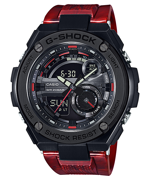 CASIO G-SHOCK นาฬิกาข้อมือ นาฬิกากันน้ำ นาฬิกาของแท้ ประกันศูนย์ CMG 1 ปี รุ่น GST-210M-4A นาฬิกาสีแดง