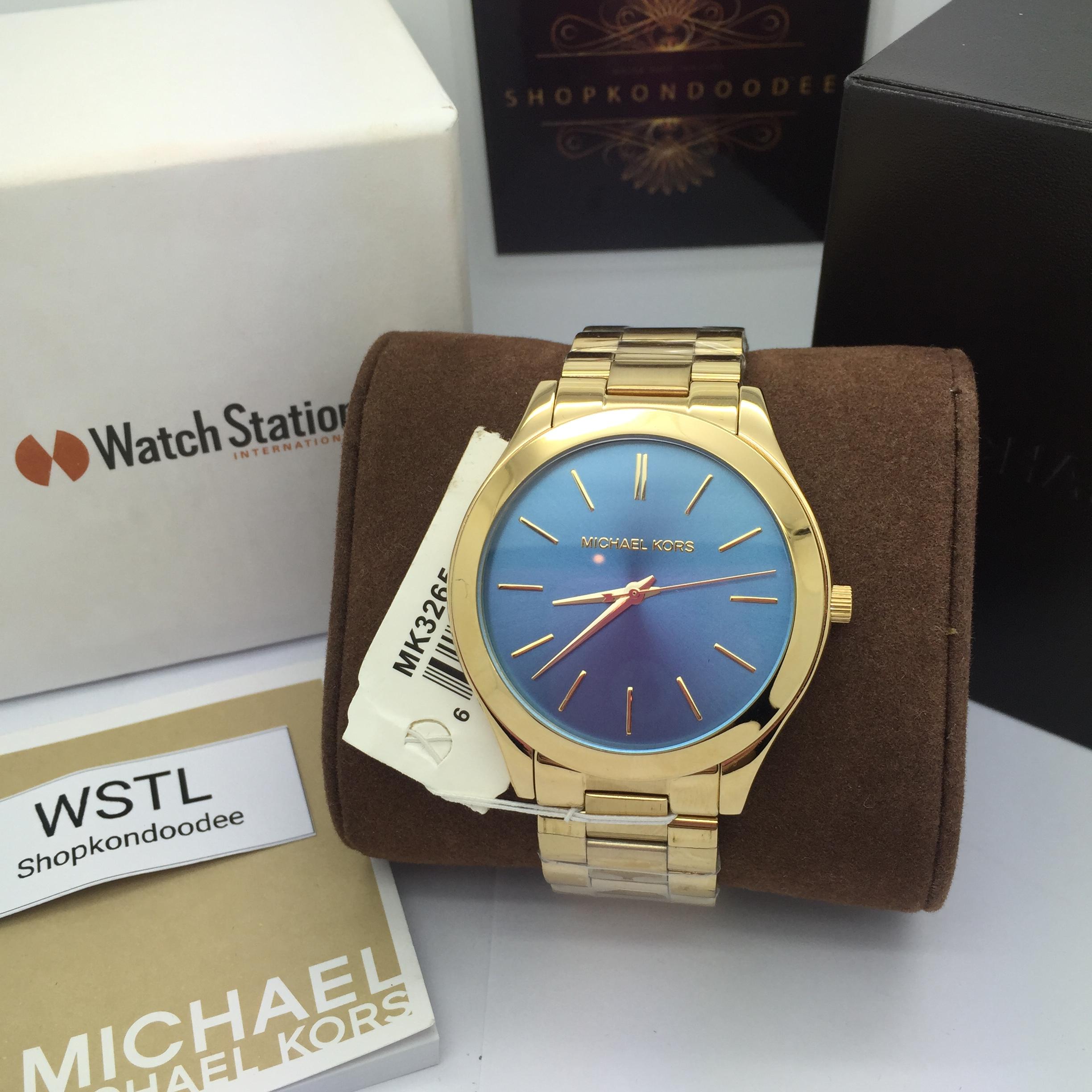MICHAEL KOR LADIE'S WATCH (Slim Runway Gold-Tone Stainless Steel Bracelet 42mm) นาฬิกาผู้หญิง MK3265
