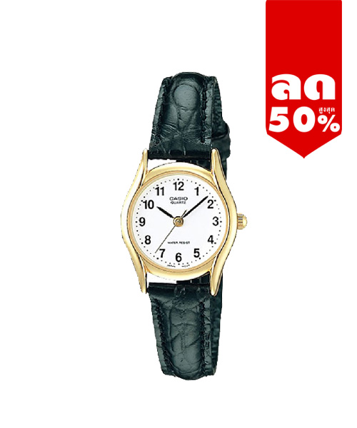 CASIO นาฬิกาคาสิโอ นาฬิกาข้อมือ นาฬิกากันน้ำ นาฬิกาของแท้ ประกันศูนย์ CMG 1 ปี รุ่น LTP-1094Q-7B1 นาฬิกาสีทอง