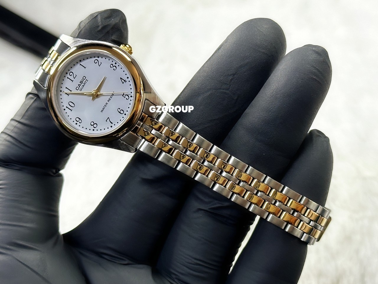 CASIO MID YEAR SALE นาฬิกาคาสิโอ พร้อมส่ง นาฬิกาข้อมือ นาฬิกากันน้ำ นาฬิกาของแท้ BTS ประกันศูนย์ CMG 1 ปี รุ่น LTP-1129G-7B นาฬิกาสีทอง