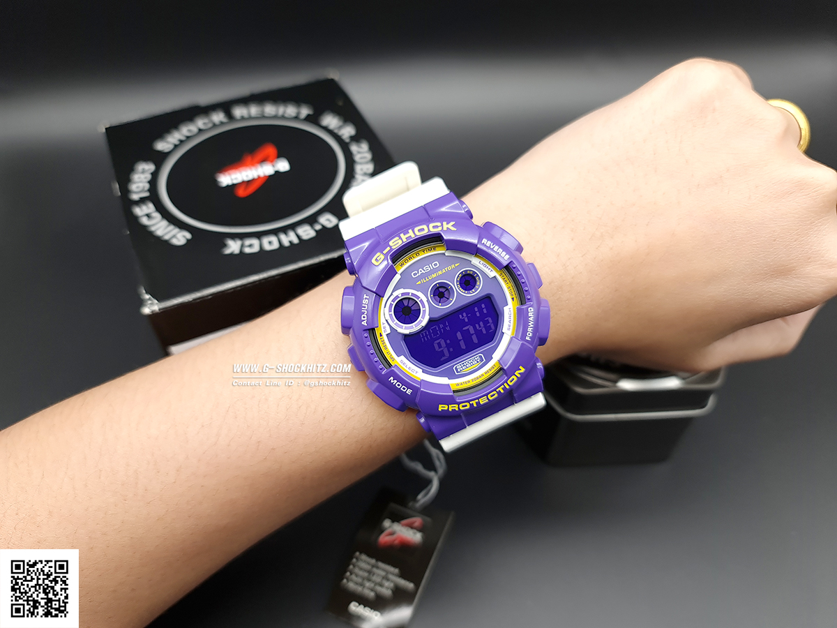 CASIO MID YEAR SALE G-SHOCK พร้อมส่ง นาฬิกาข้อมือ นาฬิกากันน้ำ นาฬิกาของแท้ ประกันศูนย์ CMG 1 ปี รุ่น GD-120CS-6 นาฬิกาสีม่วง