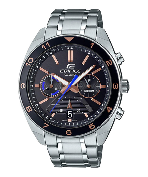 CASIO EDIFICE นาฬิกาข้อมือ นาฬิกากันน้ำ นาฬิกาของแท้ ประกันศูนย์ CMG 1 ปี รุ่น EFV-590D-1A นาฬิกาสีเงิน