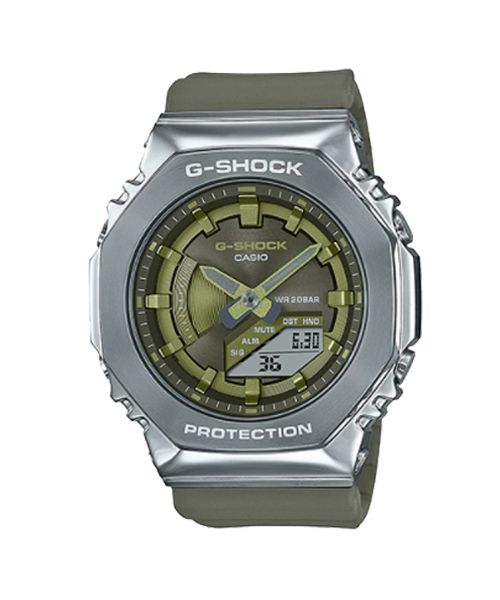 CASIO MID YEAR SALE G-SHOCK นาฬิกาข้อมือ นาฬิกากันน้ำ นาฬิกาของแท้ ประกันศูนย์ CMG 1 ปี รุ่น GM-S2100-3A นาฬิกาสีเขียว