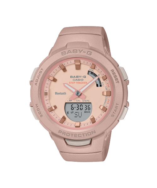CASIO BABY-G นาฬิกาข้อมือ นาฬิกากันน้ำ นาฬิกาของแท้ ประกันศูนย์ CMG 1 ปี รุ่น BSA-B100CS-4A นาฬิกาสีชมพู