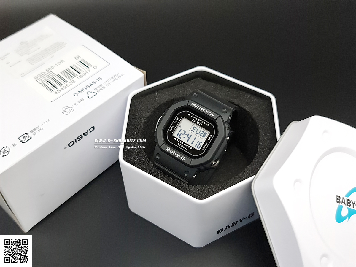 CASIO BABY-G นาฬิกาข้อมือ นาฬิกากันน้ำ นาฬิกาของแท้ ประกันศูนย์ CMG 1 ปี รุ่น BGD-560-1 นาฬิกาสีดำ