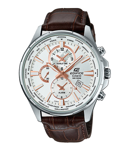 CASIO EDIFICE นาฬิกาข้อมือ นาฬิกากันน้ำ นาฬิกาของแท้ ประกันศูนย์ CMG 1 ปี รุ่น EFR-304L-7A นาฬิกาสีน้ำตาล