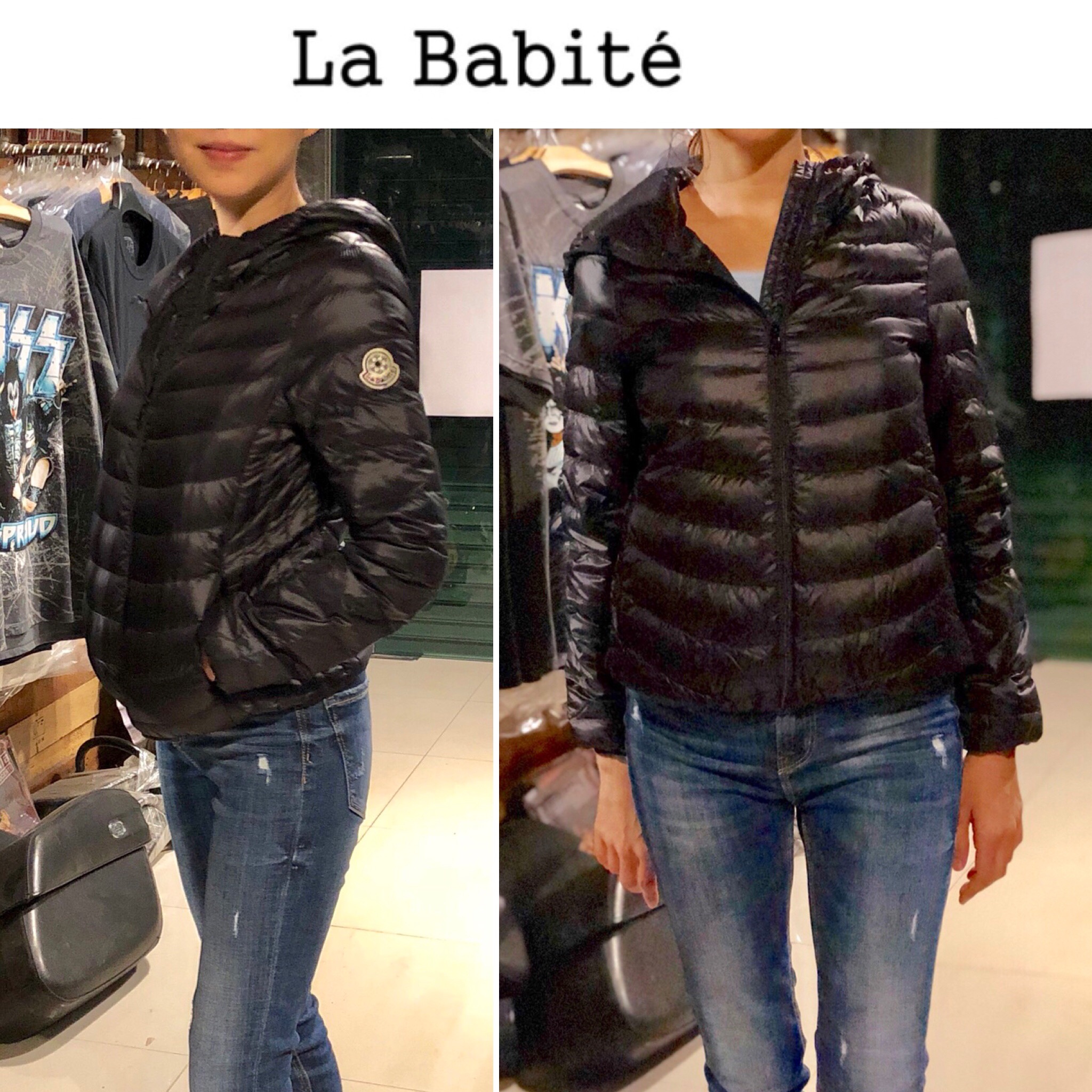 La Babite เสื้อฮู้ดขนเป็ด เสื้อขนเป็ดสีดำ แบรนด์ La Babite กันหนาวฮู้ดขนเป็ดแบบบาง down90%&Feather10% Size S ดำ