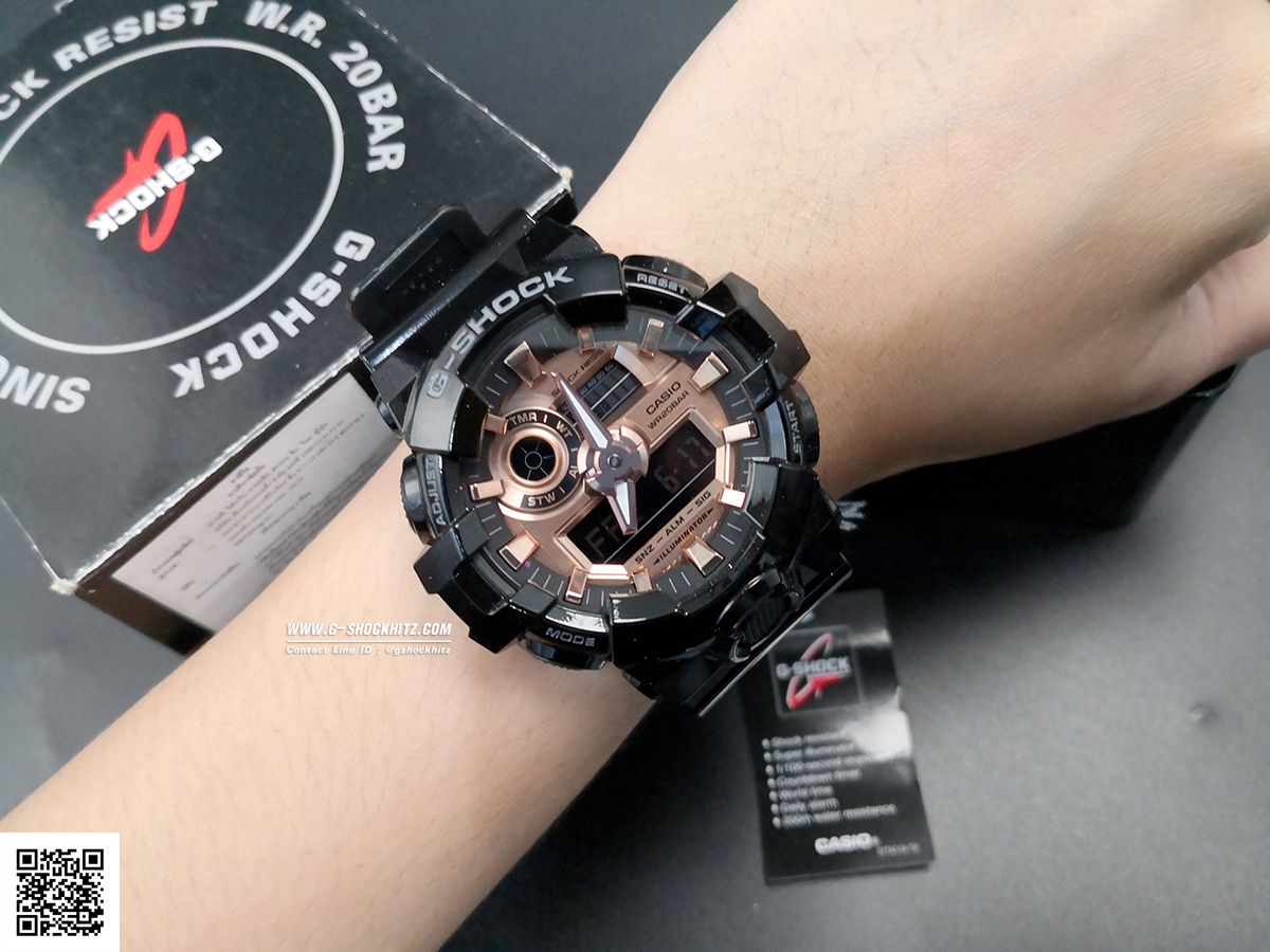 CASIO G-SHOCK นาฬิกาข้อมือ นาฬิกากันน้ำ นาฬิกาของแท้ ประกันศูนย์ CMG 1 ปี รุ่น GA-700MMC-1A นาฬิกาสีดำ