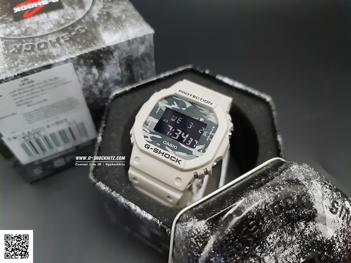 CASIO G-SHOCK นาฬิกาข้อมือ นาฬิกากันน้ำ นาฬิกาของแท้ ประกันศูนย์ CMG 1 ปี รุ่น DW-5600CA-8 นาฬิกาสีเทา