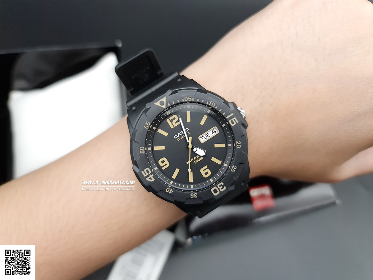 CASIO นาฬิกาคาสิโอ นาฬิกาข้อมือ นาฬิกากันน้ำ นาฬิกาของแท้ ประกันศูนย์ CMG 1 ปี รุ่น MRW-200H-1B3 นาฬิกาสีดำ