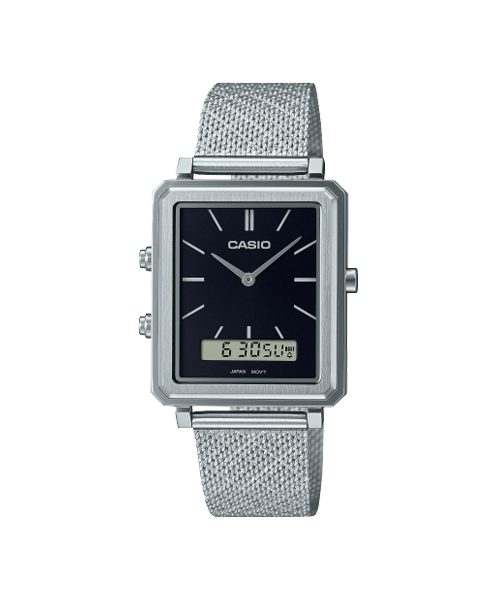 CASIO นาฬิกาคาสิโอ นาฬิกาข้อมือ นาฬิกากันน้ำ นาฬิกาของแท้ ประกันศูนย์ CMG 1 ปี รุ่น MTP-B205M-1E นาฬิกาสีเงิน
