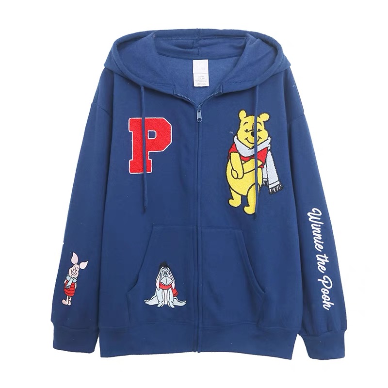 เสื้อฮู้ด วอร์ม สเวตเตอร์ Disney เสื้อหมีพูห์ Winnie the pooh Vintage แขนยาว สีดำ ลายการ์ตูนมิคกี้ งาน DISNEYงานสวย มาก สำเนา สำเนา ดำ