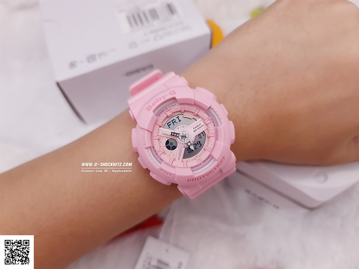 CASIO MID YEAR SALE BABY-G พร้อมส่ง นาฬิกาข้อมือ นาฬิกากันน้ำ นาฬิกาของแท้ ประกันศูนย์ CMG 1 ปี รุ่น BA-110-4A1 นาฬิกาสีชมพู