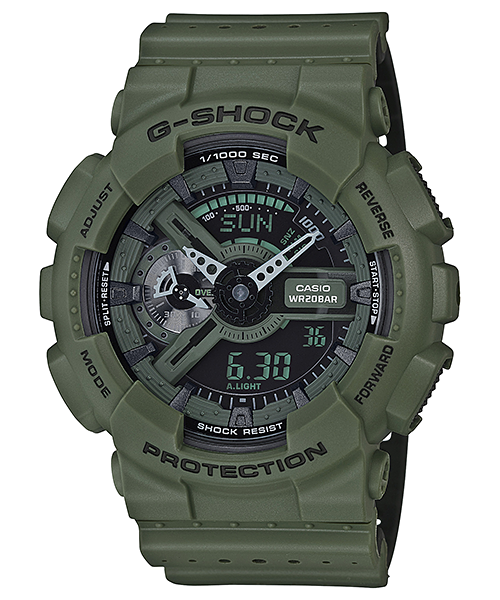 CASIO G-SHOCK นาฬิกาข้อมือ นาฬิกากันน้ำ นาฬิกาของแท้ ประกันศูนย์ CMG 1 ปี รุ่น GA-110LP-3A นาฬิกาสีขียว