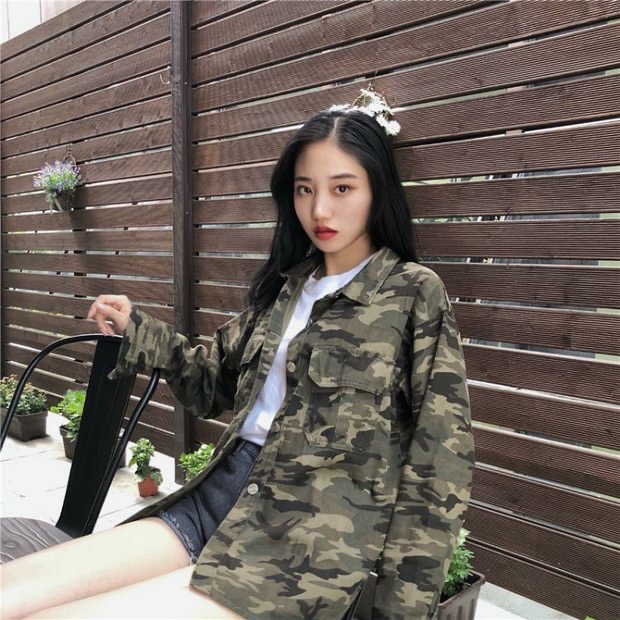 เสื้อเขียวทหาร เสื้อนอก เสื้อคลุมลายพราง แนวทหาร แพทเทินสวย เท่ห์มาก คะ Size S/M/L/XL สำเนา สำเนา สำเนา ลายพราง