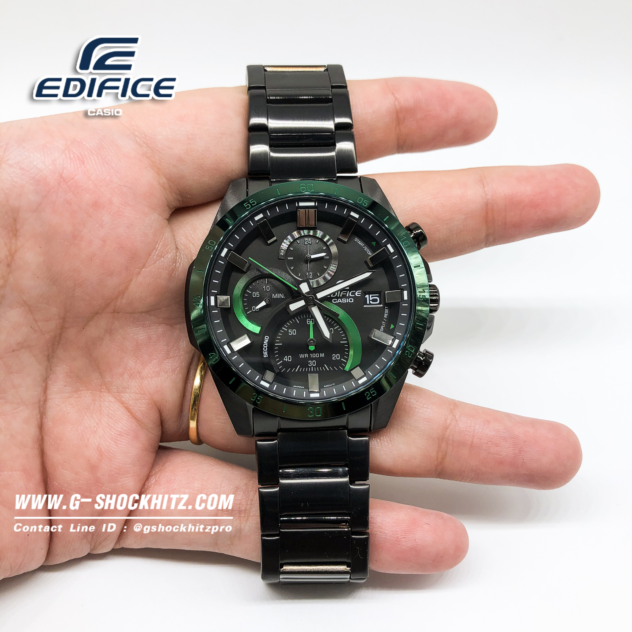 CASIO นาฬิกาคาสิโอ นาฬิกาข้อมือ นาฬิกากันน้ำ นาฬิกาของแท้ ประกันศูนย์ CMG 1 ปี รุ่น EFR-571DC-1A นาฬิกาสีดำ