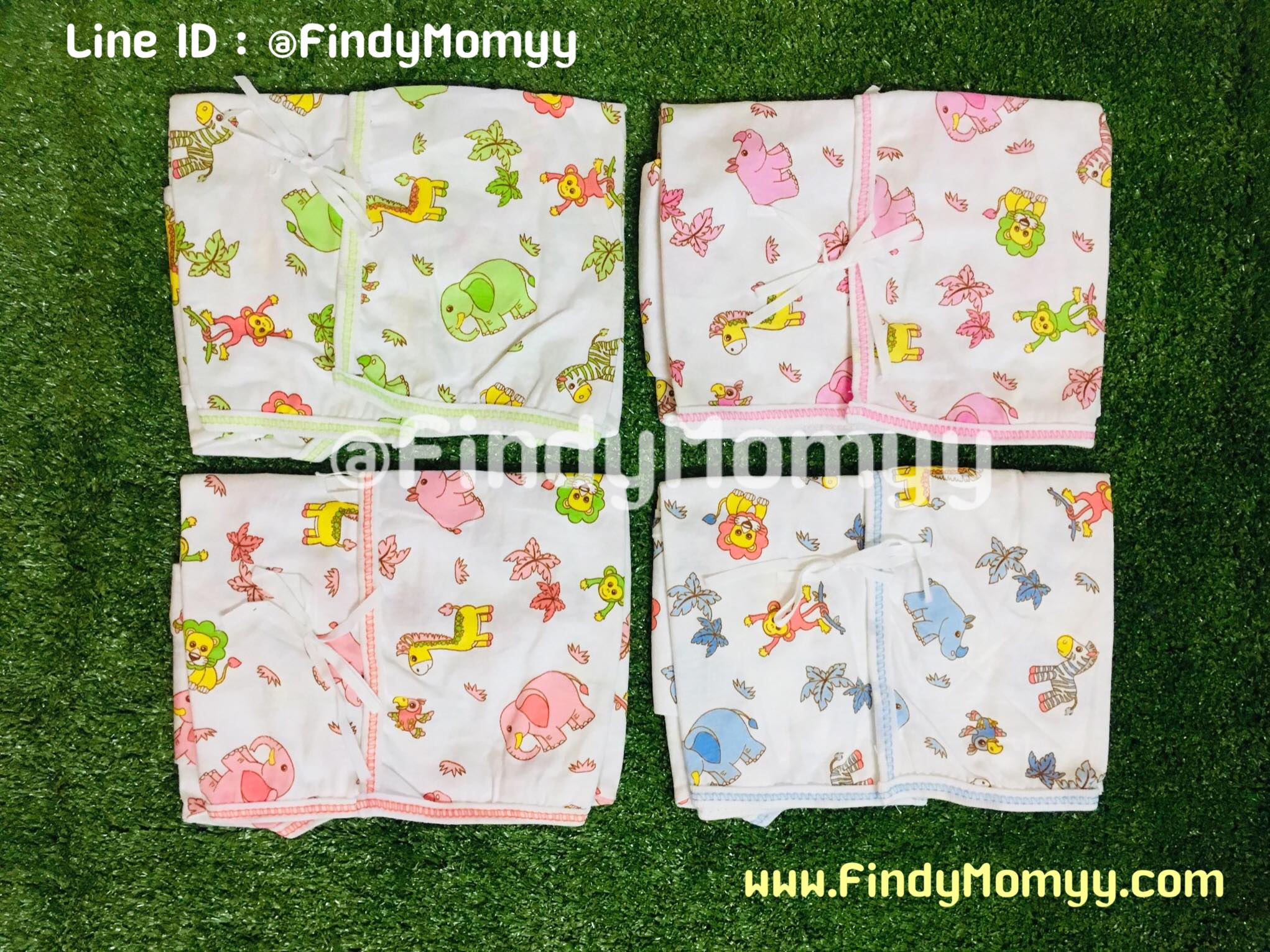 (ขายส่ง6ตัว) เสื้อผูกหน้า แขนยาว ไซส์เด็กแรกเกิด-6เดือน มี4สี