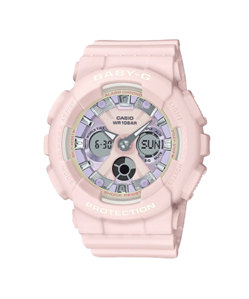 CASIO BABY-G นาฬิกาข้อมือ นาฬิกากันน้ำ นาฬิกาของแท้ ประกันศูนย์ CMG 1 ปี รุ่น BA-130WP-4A นาฬิกาสีชมพู
