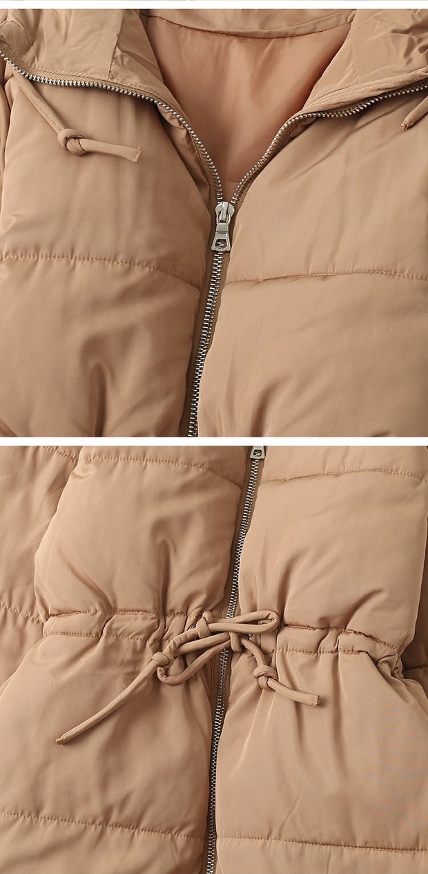 เสื้อกันหนาว เสื้อฮู้ดเฟอร์ บุนวมอุ่น สีนู้ดส้ม แบรนด์ Cranberry jeans (padded puffer coat สำเนา