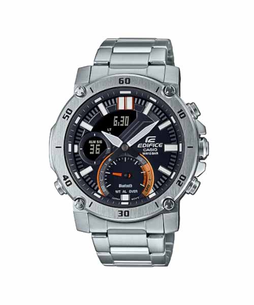 CASIO EDIFICE นาฬิกาข้อมือ นาฬิกากันน้ำ นาฬิกาของแท้ ประกันศูนย์ CMG 1 ปี รุ่น ECB-20D-1A นาฬิกาสีเงิน