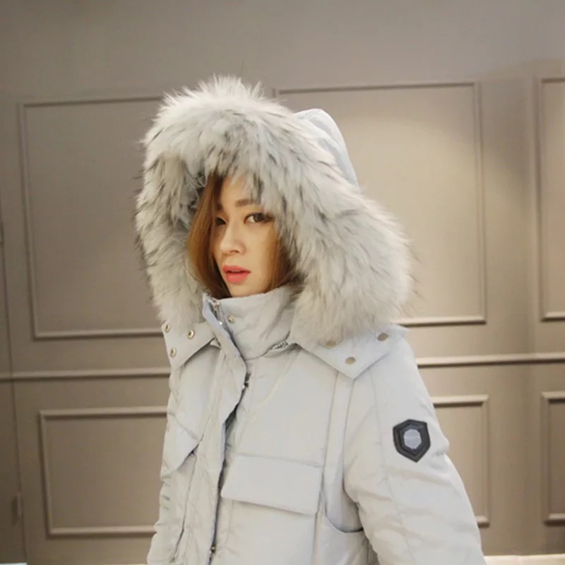 โค้ทขนเป็ด โค้ทกันหนาว ขนเป็ด30% แต่งฮูท ติดเฟอร์ สีฟ้าเทา งานสวย หรู เฟอร์ถอดได้คะ