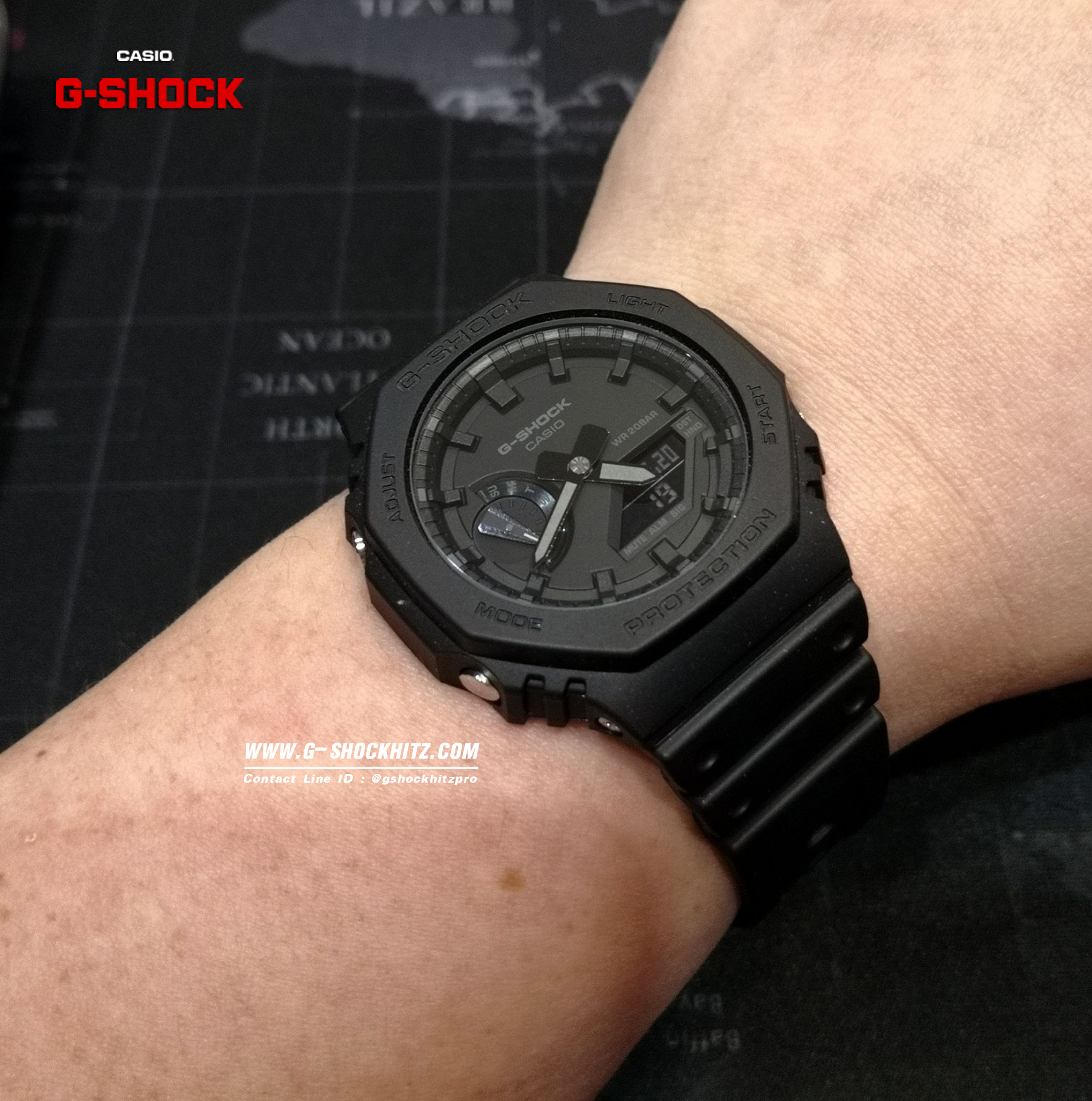 CASIO MID YEAR SALE G-SHOCK พร้อมส่ง นาฬิกาข้อมือ นาฬิกากันน้ำ นาฬิกาของแท้ ประกันศูนย์ CMG 1 ปี รุ่น GA-2100-1A1 นาฬิกาสีดำ