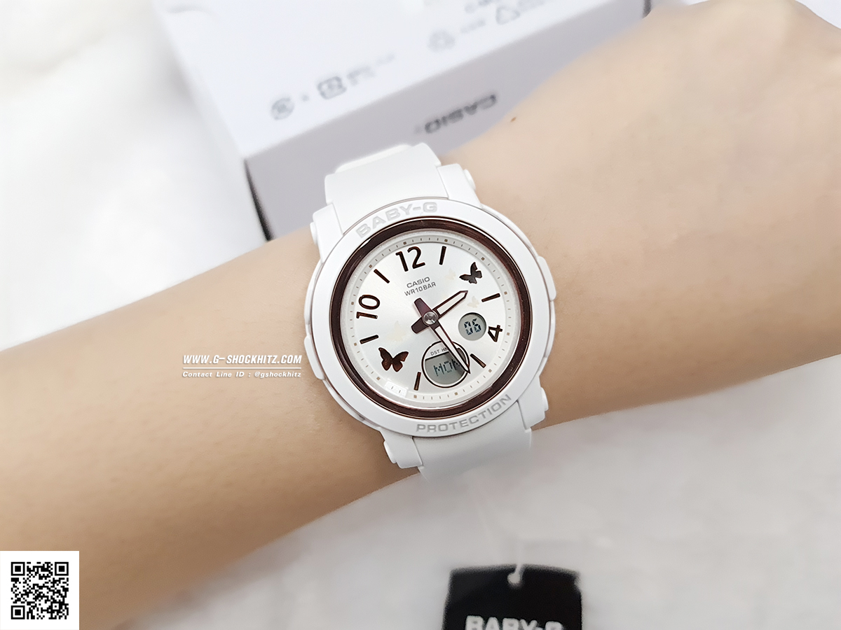 CASIO BABY-G นาฬิกาข้อมือ นาฬิกากันน้ำ นาฬิกาของแท้ ประกันศูนย์ CMG 1 ปี รุ่น BGA-290BD-7A นาฬิกาสีขาว