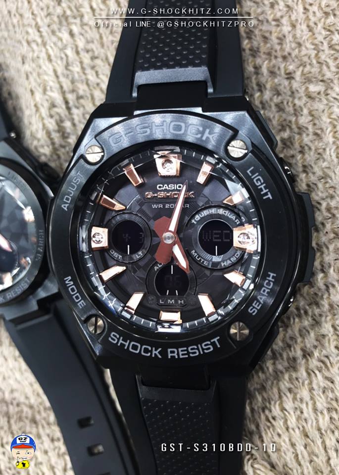 CASIO G-SHOCK นาฬิกาข้อมือ นาฬิกากันน้ำ นาฬิกาของแท้ ประกันศูนย์ CMG 1 ปี รุ่น GST-S310BDD-1A นาฬิกาสีดำ