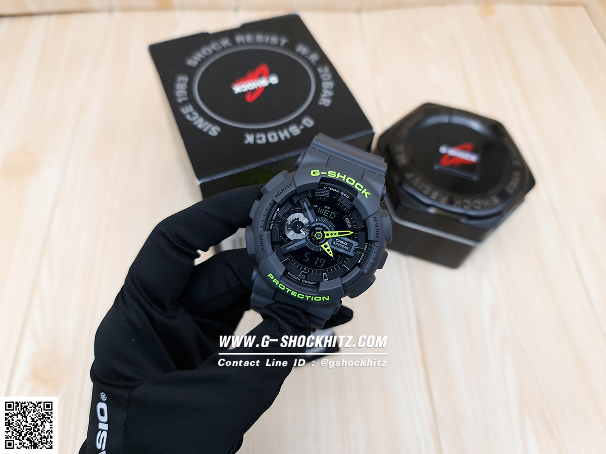 CASIO G-SHOCK นาฬิกาข้อมือ นาฬิกากันน้ำ นาฬิกาของแท้ ประกันศูนย์ CMG 1 ปี รุ่น GA-110LN-8 นาฬิกาสีดำ
