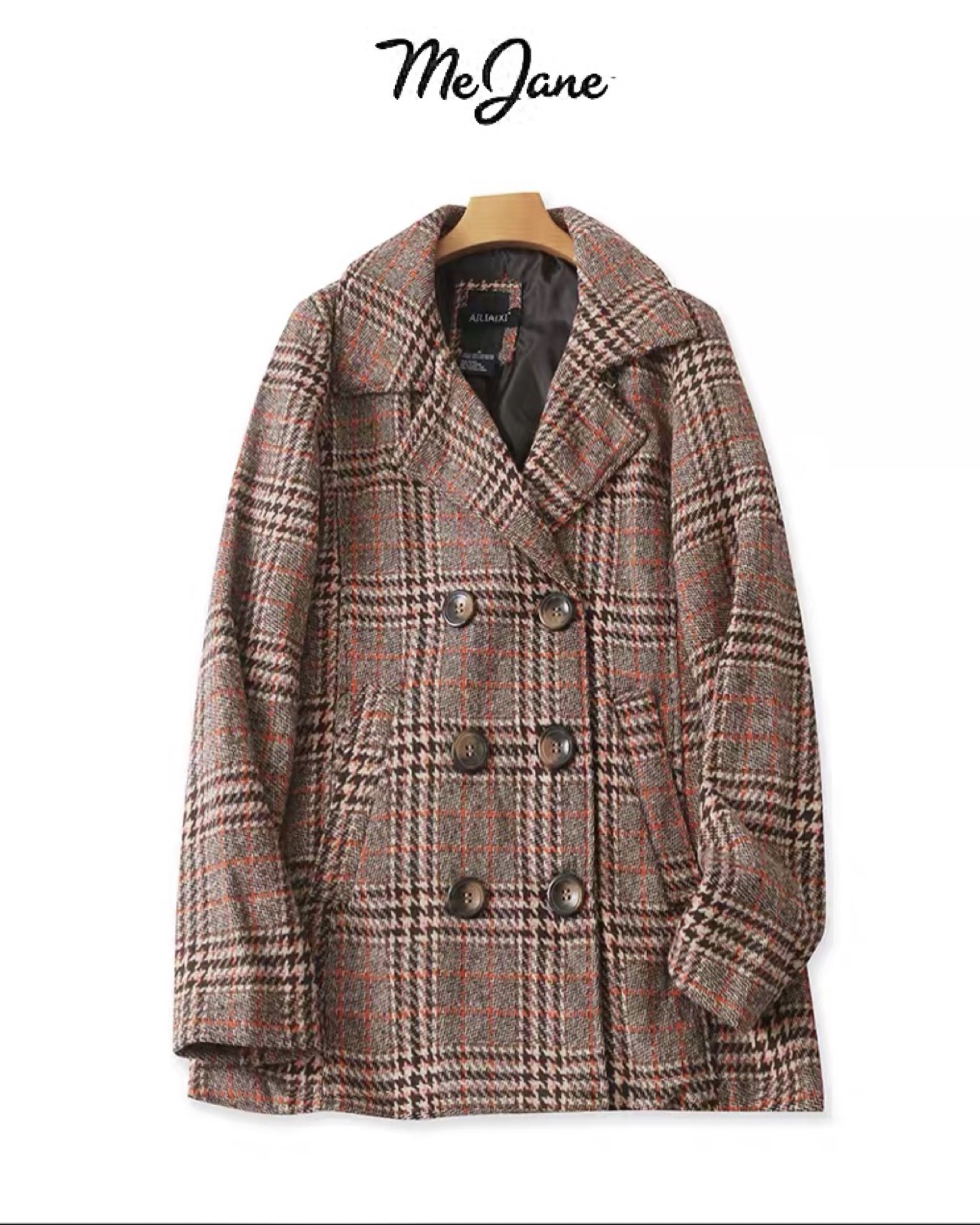 เสื้อโค้ท เสื้อกันหนาว Pea COAT เนื้อผ้าสักหลาดวูล checked coat แบรนด์ reserved สำเนา สำเนา สำเนา
