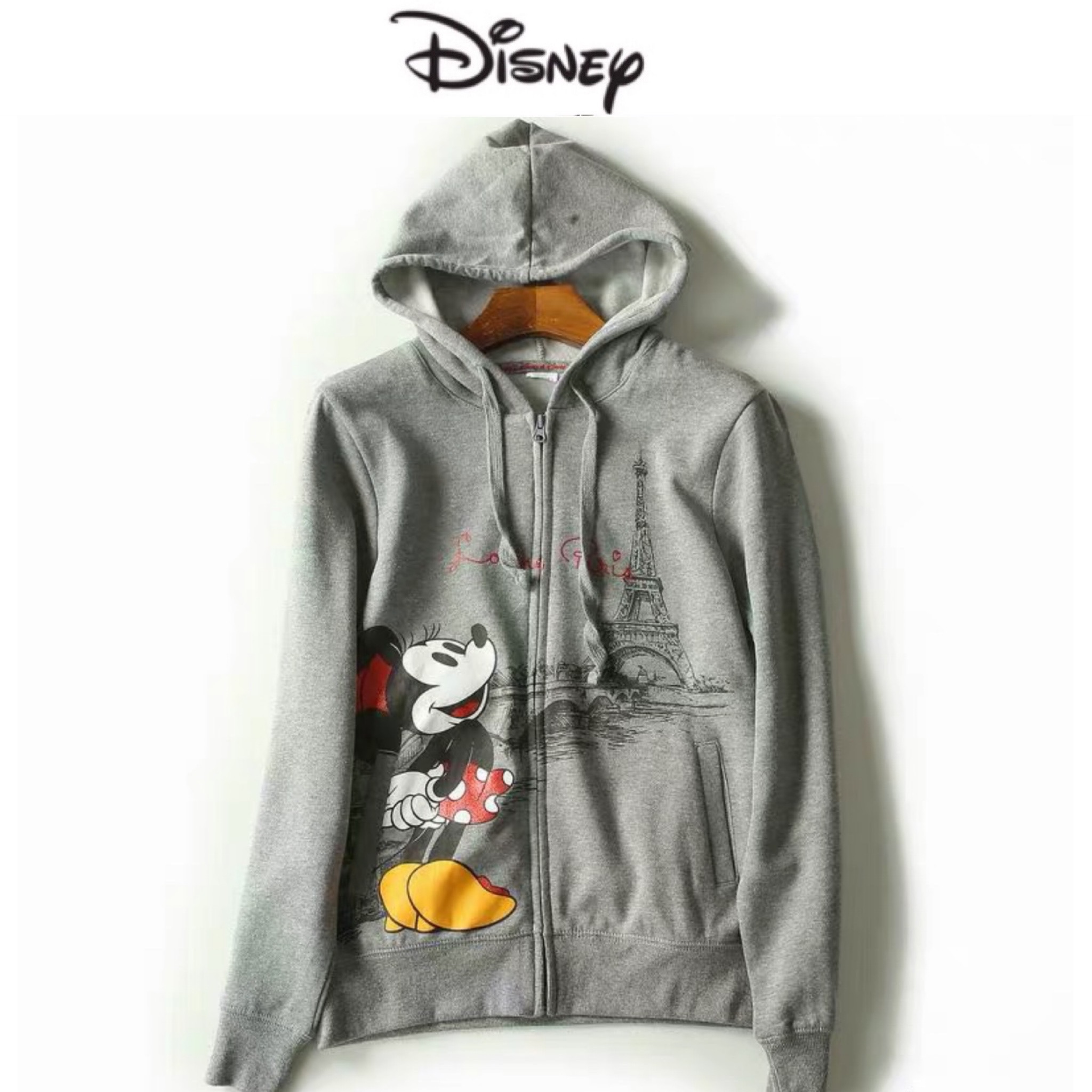 Disney เสื้อฮูดกันหนาว เสื้อสเวตเตอร์แขนยาว สีเทา screen ลายMICKEY & MINNIE MOUSE แนวๆคะ งานแบรนด์ Disney แท้คะ สำเนา สำเนา เทา