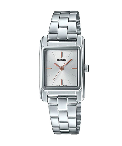CASIO นาฬิกาคาสิโอ นาฬิกาข้อมือ นาฬิกากันน้ำ นาฬิกาของแท้ ประกันศูนย์ CMG 1 ปี รุ่น LTP-E165D-7A นาฬิกาสีเงิน