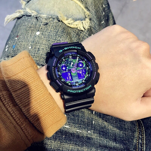 CASIO MID YEAR SALE G-SHOCK พร้อมส่ง นาฬิกาข้อมือ นาฬิกากันน้ำ นาฬิกาของแท้ ประกันศูนย์ CMG 1 ปี รุ่น GA-100BL-1A นาฬิกาสีดำ