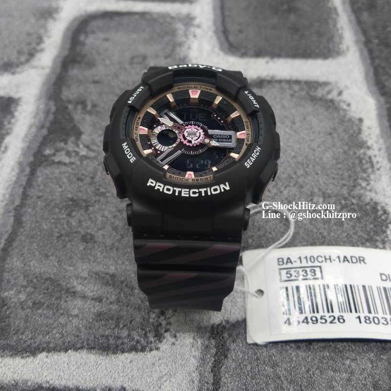 CASIO BABY-G นาฬิกาข้อมือ นาฬิกากันน้ำ นาฬิกาของแท้ ประกันศูนย์ CMG 1 ปี รุ่น BA-110CH-1A นาฬิกาสีดำ