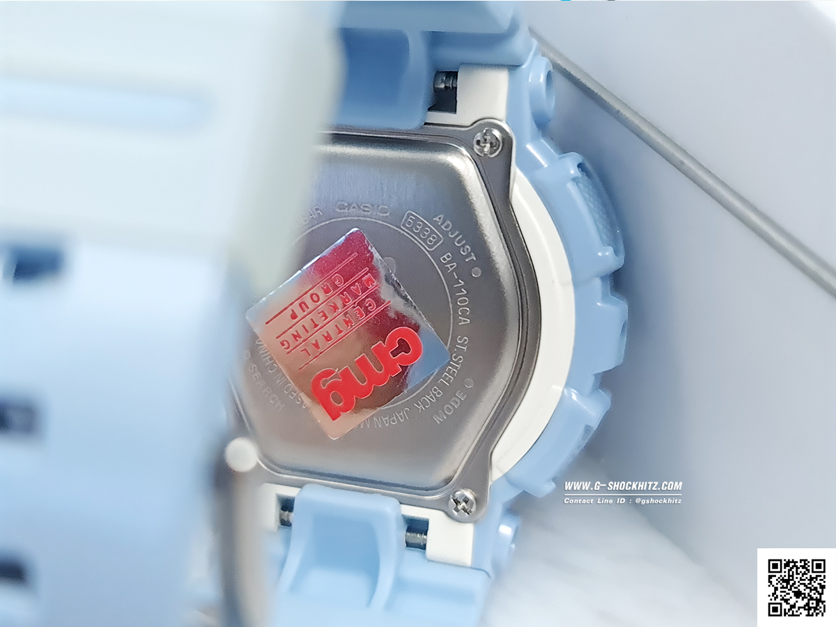 CASIO BABY-G นาฬิกาข้อมือ นาฬิกากันน้ำ นาฬิกาของแท้ ประกันศูนย์ CMG 1 ปี รุ่น BA-110CA-2A นาฬิกานาฬิกาสีฟ้า