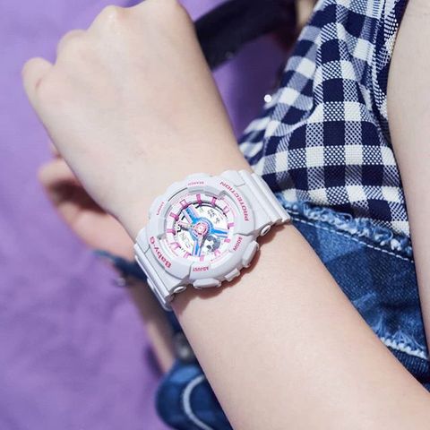 CASIO BABY-G นาฬิกาข้อมือ นาฬิกากันน้ำ นาฬิกาของแท้ ประกันศูนย์ CMG 1 ปี รุ่น BA-110NR-8A นาฬิกาสีขาว