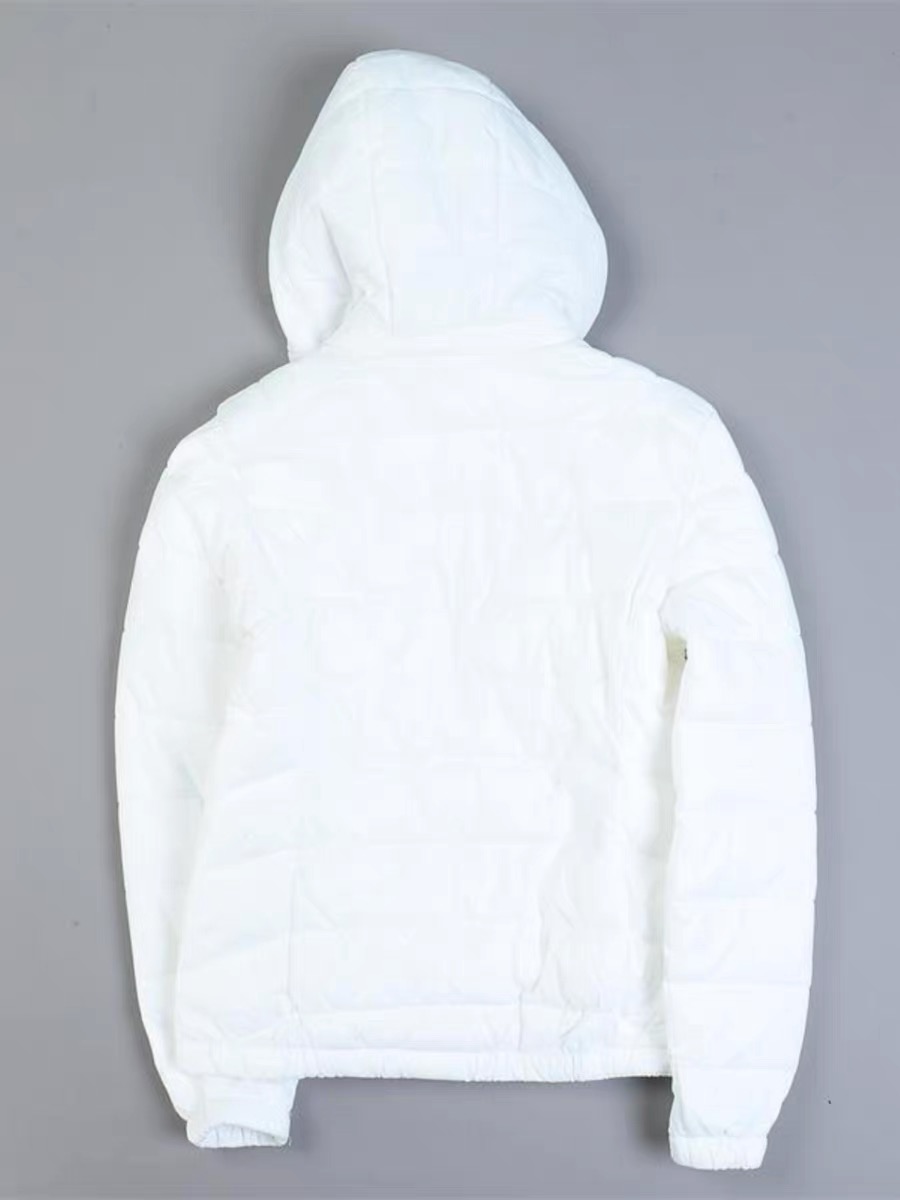 เสื้อกันหนาว บุนวมอุ่น แต่งเฟอร์ ฮู้ด สีขาวครีม LH สำเนา นู้ด
