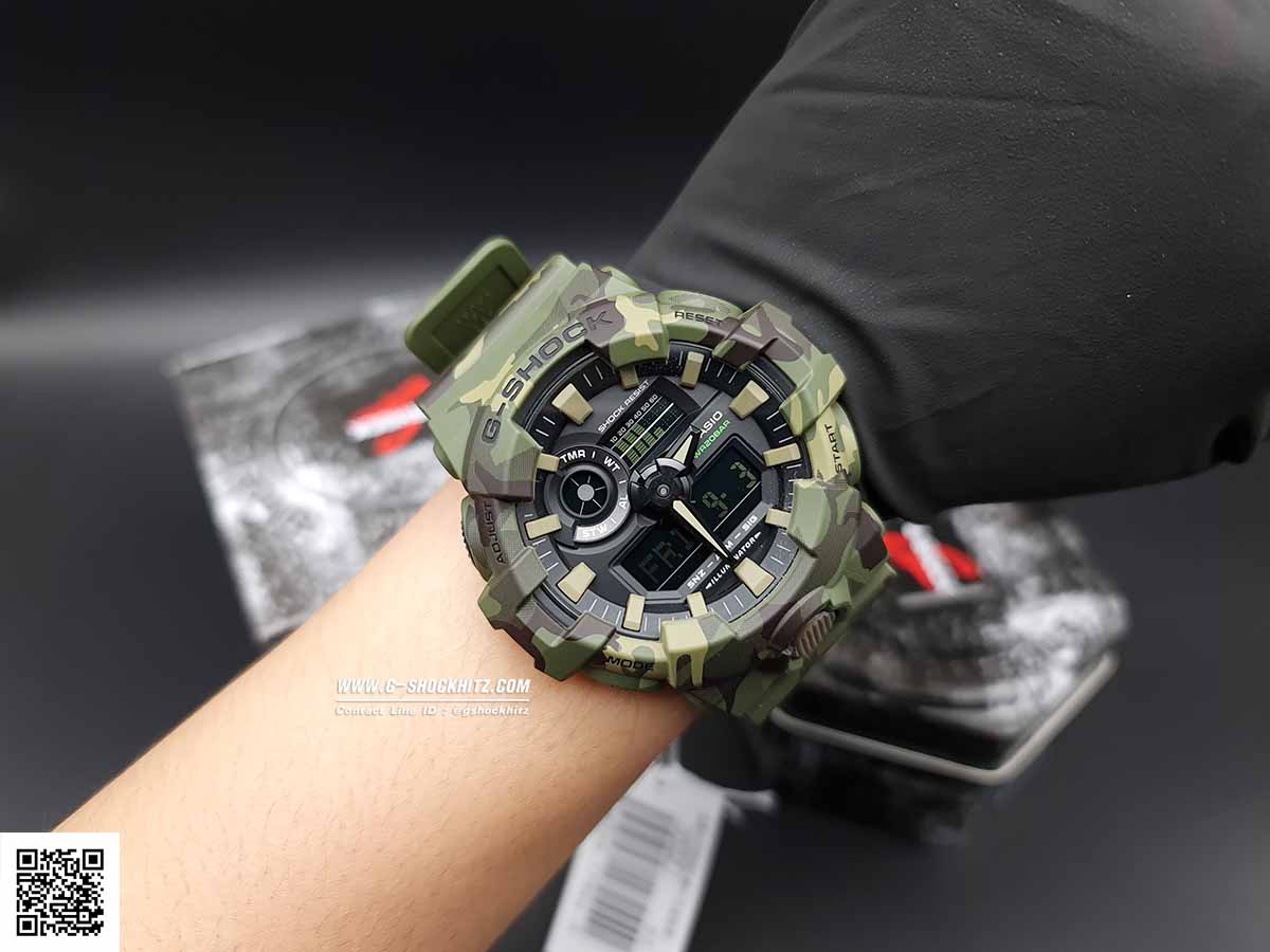 CASIO G-SHOCK นาฬิกาข้อมือ นาฬิกากันน้ำ นาฬิกาของแท้ ประกันศูนย์ CMG 1 ปี รุ่น GA-700CM-3A นาฬิกาสีเขียว