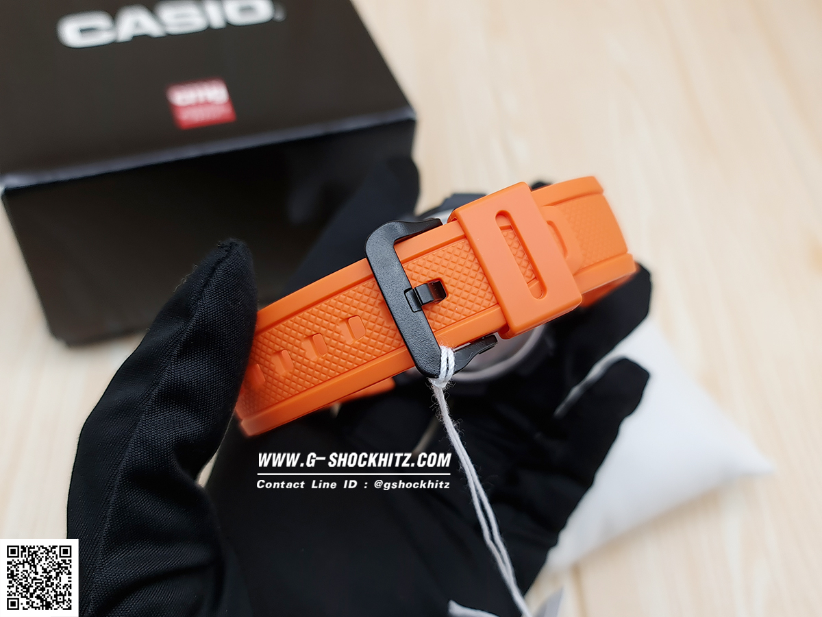 CASIO นาฬิกาคาสิโอ นาฬิกาข้อมือ นาฬิกากันน้ำ นาฬิกาของแท้ ประกันศูนย์ CMG 1 ปี รุ่น AE-1000W-4B นาฬิกาสีส้ม