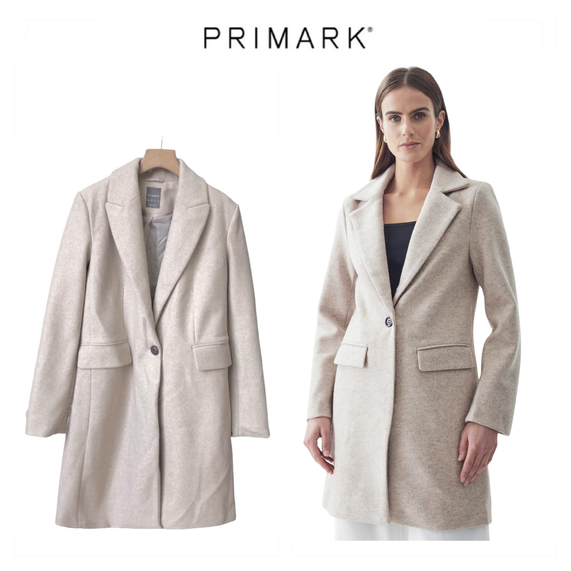 เสื้อโค้ทวูล Trench coat เสื้อโค้ทเฟอร์ โค้ทสักหลาดสีเบจ แบรนด์ Primark สำเนา สำเนา สำเนา สำเนา สำเนา สำเนา