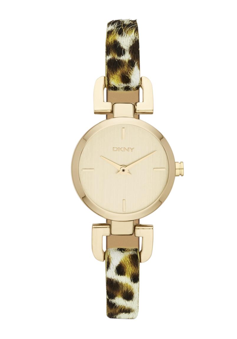 DKNY Gold-Tone Leopard Calf-Hair Leather Women's watch -NY8880