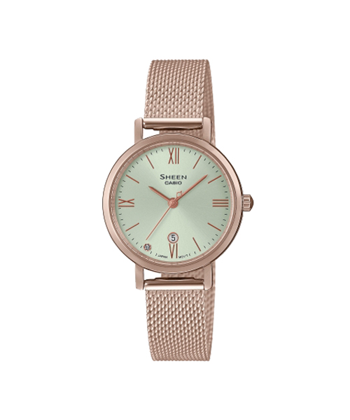 CASIO SHEEN นาฬิกาข้อมือ นาฬิกากันน้ำ นาฬิกาของแท้ ประกันศูนย์ CMG 1 ปี รุ่น SHE-4540CM-3A นาฬิกาสีชมพู